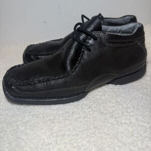 GBX Black Lace up Leather Casual Loafer Boot - Men's Size 11 M